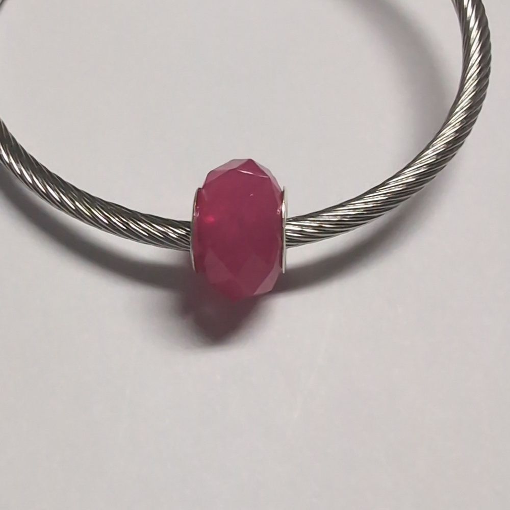 Pink Faceted Charm‎ for Pandora Style Bracelet